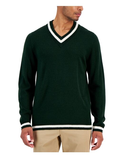 CLUB ROOM Men's V-Neck Cricket Sweater, Created for Macy's