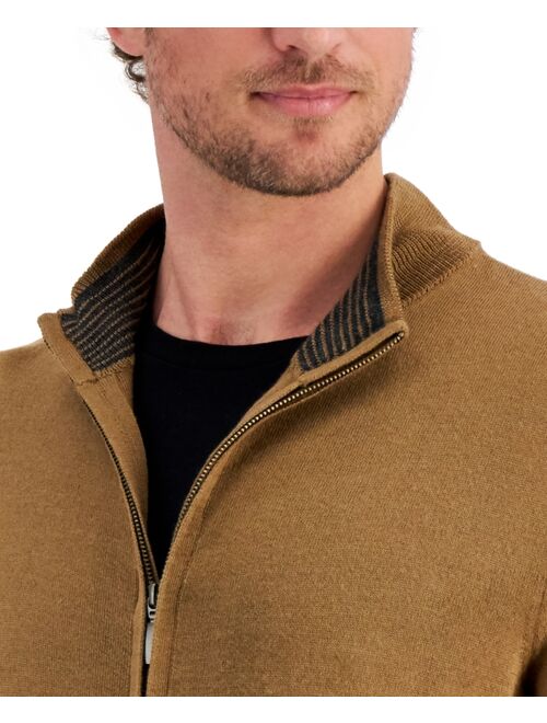 CLUB ROOM Men's Merino Zip-Front Sweater, Created for Macy's