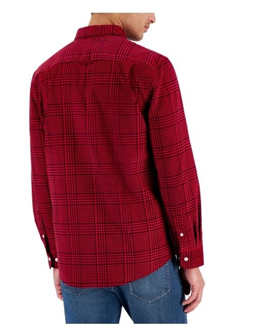 CLUB ROOM Men's Rich Plaid Corduroy Shirt, Created for Macy's
