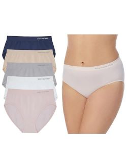 Women's Hi Cut Brief Full Coverage Seamless Stretch Comfort Underwear - 5 Pack Multipack