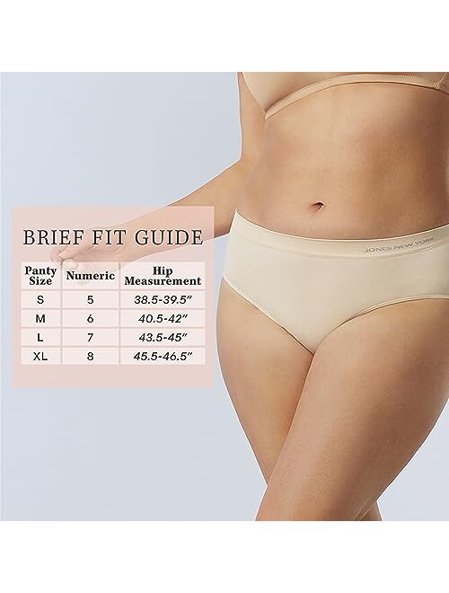 Jones New York Women's Hi Cut Brief Full Coverage Seamless Stretch Comfort Underwear - 5 Pack Multipack