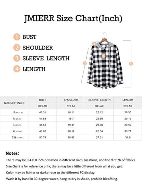JMIERR Mens Casual Long Sleeve Button Down Hooded Flannel Shirts for Men Lightweight Drawstring Hooded Jackets Shirt