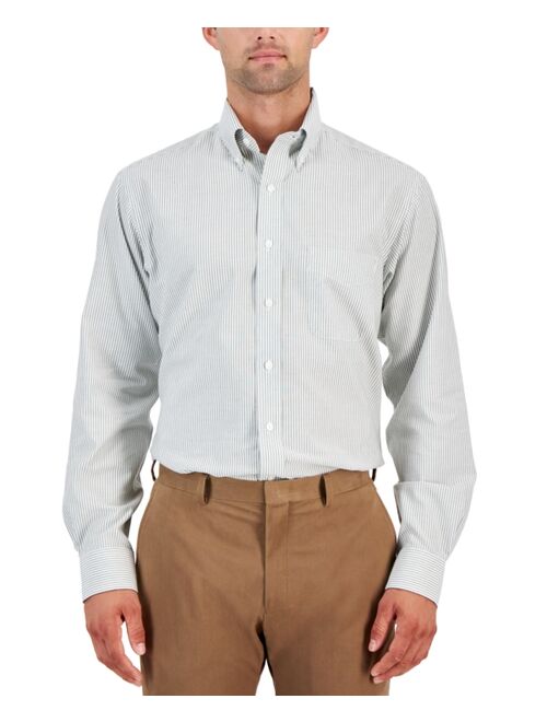 CLUB ROOM Men's Regular Fit University Stripe Dress Shirt, Created for Macy's