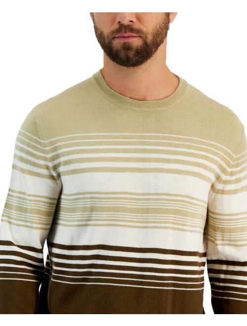 CLUB ROOM Men's Dylan Merino Striped Long Sleeve Crewneck Sweater, Created for Macy's