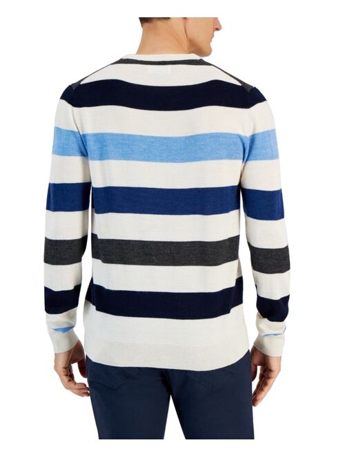 CLUB ROOM Men's Merino Stripe Sweater, Created for Macy's