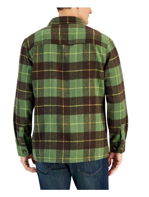 CLUB ROOM Men's Rob Plaid Button-Front Shirt-Jacket, Created for Macy's