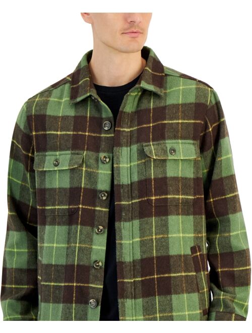 CLUB ROOM Men's Rob Plaid Button-Front Shirt-Jacket, Created for Macy's