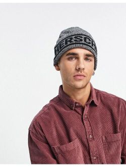 Supply Co Elmer beanie with logo in black and gray