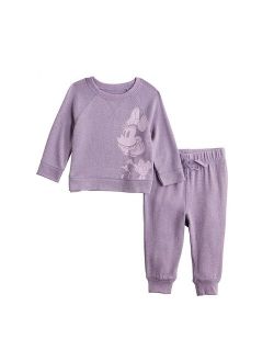 disneyjumping beans Disney/Jumping Beans Disney's Minnie Mouse Baby Girl Cozy Knit Sweatshirt & Jogger Pants Set by Jumping Beans