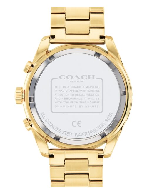 COACH Men's Preston Chronograph Gold-Tone Bracelet Watch 44mm