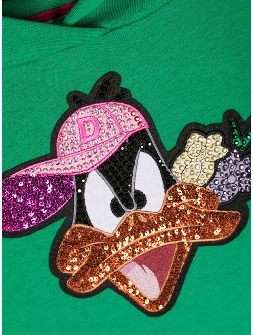 Monnalisa Daffy Duck-applique hoodie