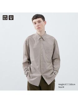 Broadcloth Oversized Striped Long-Sleeve Shirt