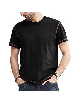 Opomelo Mens Fashion Cotton T-Shirt Crew Neck Short Sleeve T-Shirt Summer Athletic Workout Tee