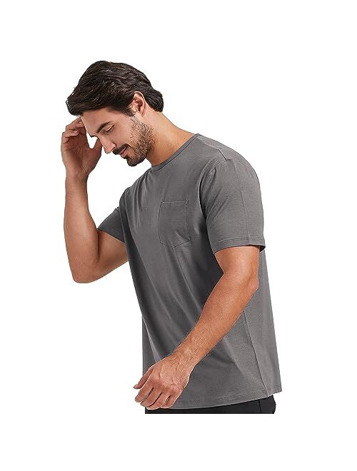 netdraw Men's Ultra Soft Bamboo Pocket T-Shirt Classic Fit Lightweight Cooling Short Sleeve Casual Basic Cotton Shirt