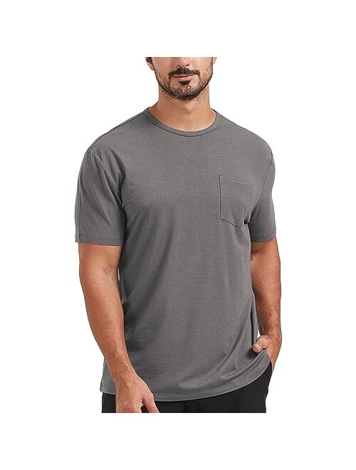 netdraw Men's Ultra Soft Bamboo Pocket T-Shirt Classic Fit Lightweight Cooling Short Sleeve Casual Basic Cotton Shirt