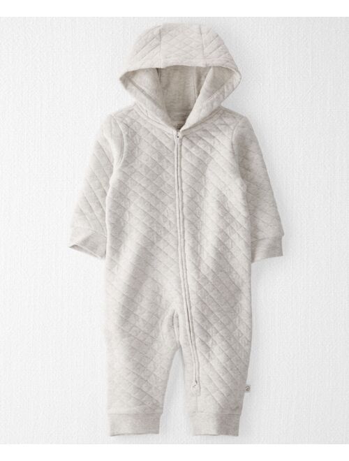 LITTLE PLANET BY CARTER'S Baby Boys or Baby Girls Organic Quilted Double-Knit Hooded Jumpsuit