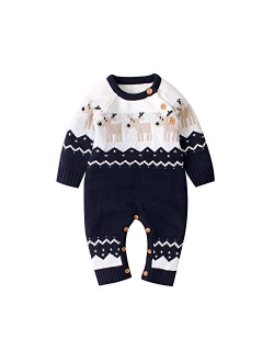 upandfast Baby Girl/Boy One Piece Sweater Romper Jumpsuit Newborn Long Sleeve Knitted Oufit