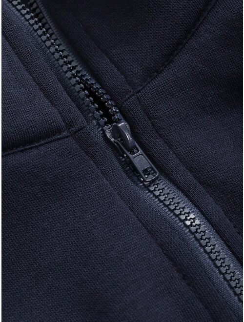 DAZY Half Zip Drop Shoulder Crop Sweatshirt