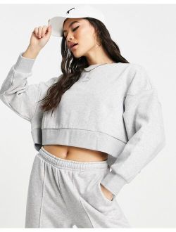 boxy cropped sweatshirt in gray - exclusive to ASOS