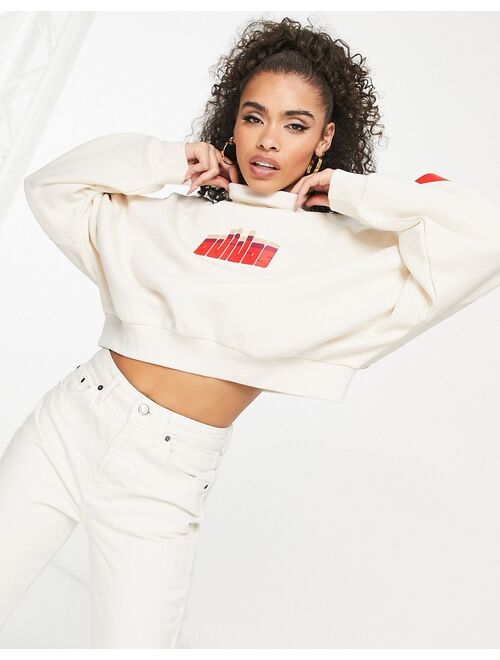 adidas Originals 'Ski Chic' high neck sweatshirt in white
