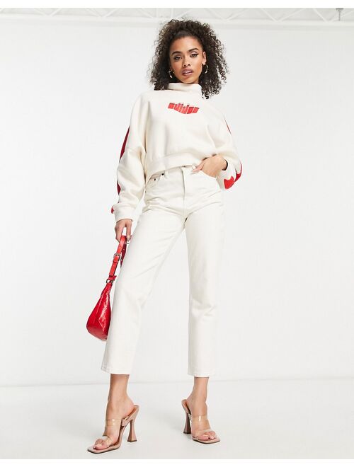 adidas Originals 'Ski Chic' high neck sweatshirt in white