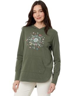 Life is Good Butterfly Compass Crusher-Flex Hoodie Tunic