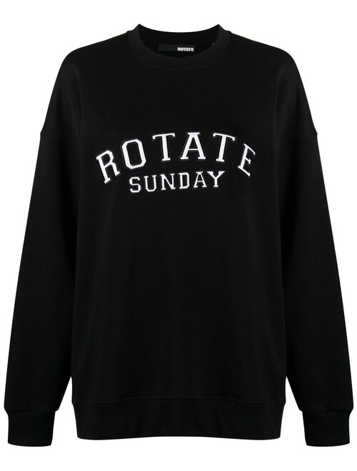 ROTATE logo-embroidered organic cotton sweatshirt