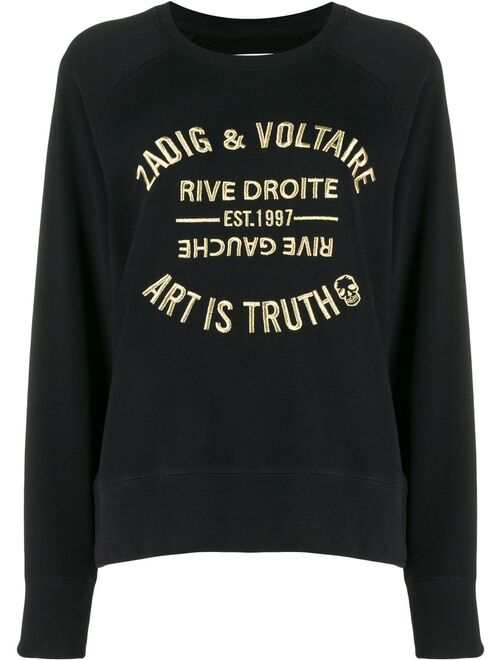 Zadig&Voltaire Art Is Truth embroidered sweatshirt