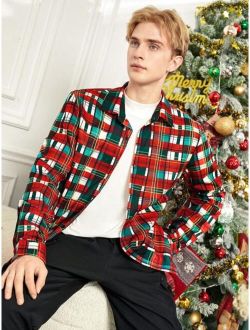 Shein Manfinity Hypemode Men Plaid Print Shirt