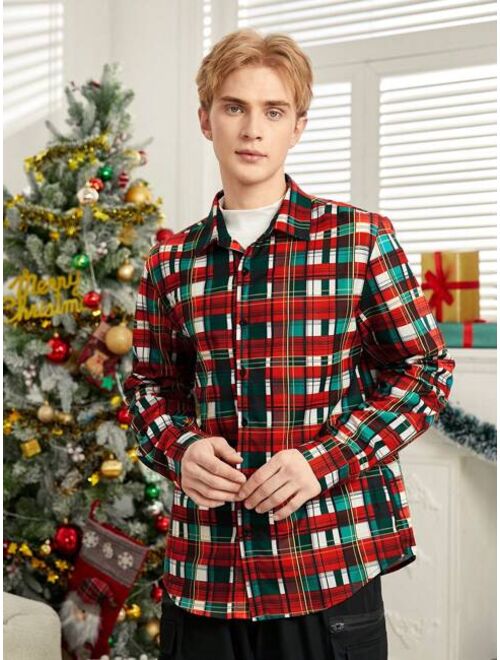 Shein Manfinity Hypemode Men Plaid Print Shirt