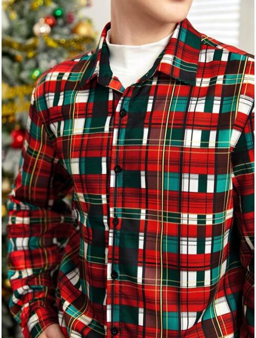 Shein Manfinity Hypemode Men Plaid Print Shirt