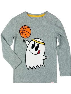 Kids Ghost Basketball Graphic Long Sleeve Tee (Toddler/Little Kids/Big Kids)