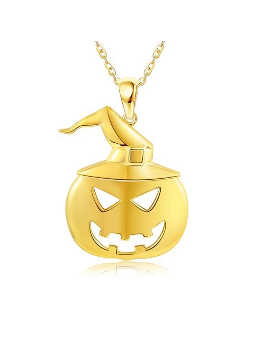 URONE Halloween Necklace Sterling Silver Bat Necklace Fun Halloween Jewelry Gift for Women Kid