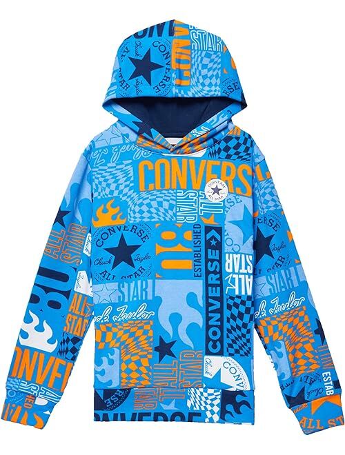 Converse Kids Check Your Kicks All Over Print French Terry Pullover (Big Kids)