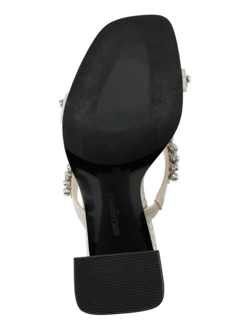 KARL LAGERFELD PARIS Women's Rayan Slip-On Double-Band Slide Sandals