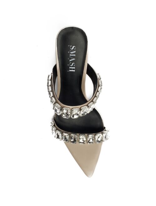 SMASH SHOES Women's Crystal Embellished Dress Sandals - Extended sizes 10-14