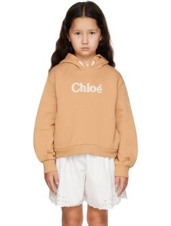 CHLOE Kids Tan Embroidered Hoodie