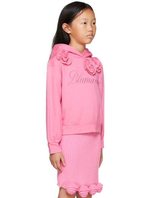 MISS BLUMARINE Kids Pink Embroidered Hoodie