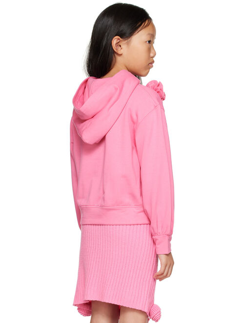 MISS BLUMARINE Kids Pink Embroidered Hoodie