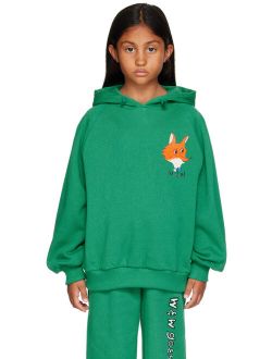 & WONDER Kids Green Fox Embroidered Hoodie