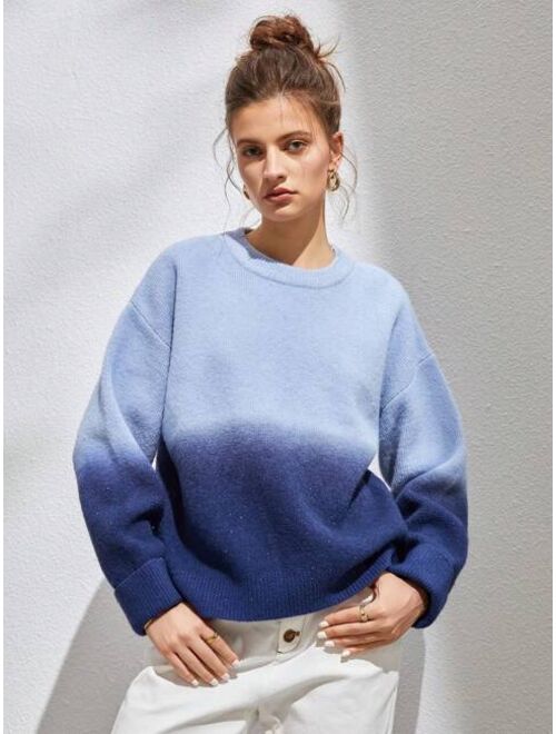 Anewsta Ombre Drop Shoulder Sweater