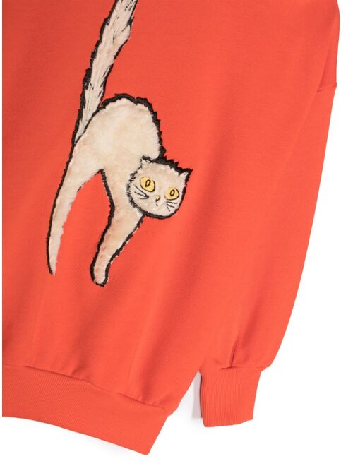 Mini Rodini Angry Cat organic-cotton sweatshirt