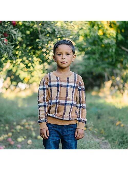 HOPE & HENRY Boys Crewneck Pullover Sweater with Elbow Patches