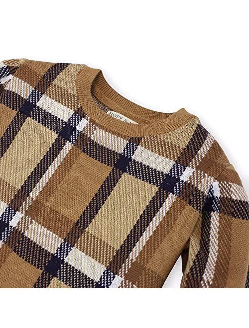 HOPE & HENRY Boys Crewneck Pullover Sweater with Elbow Patches