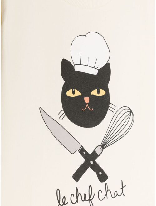 Mini Rodini Chef Cat cotton T-shirt
