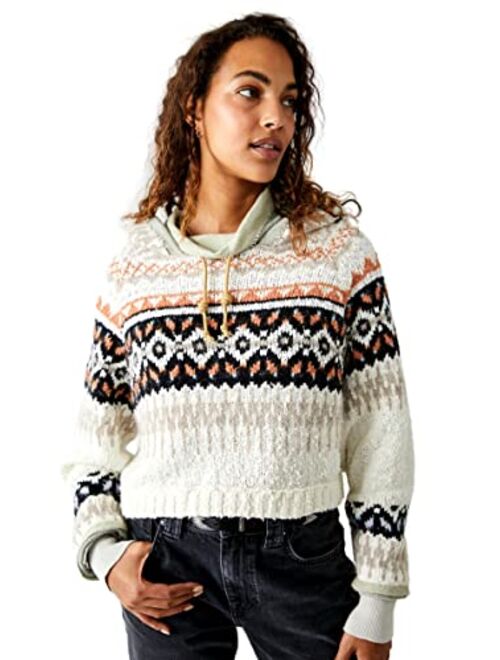 Free People Women's Inverness Hoodie, Oatmeal Spice Combo