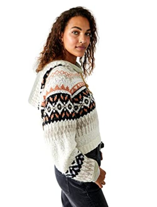 Free People Women's Inverness Hoodie, Oatmeal Spice Combo