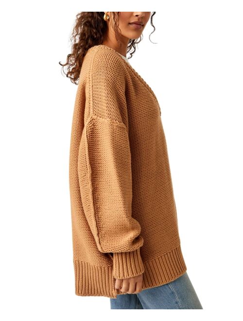 FREE PEOPLE Women's Alli V-Neck Long-Sleeve Sweater