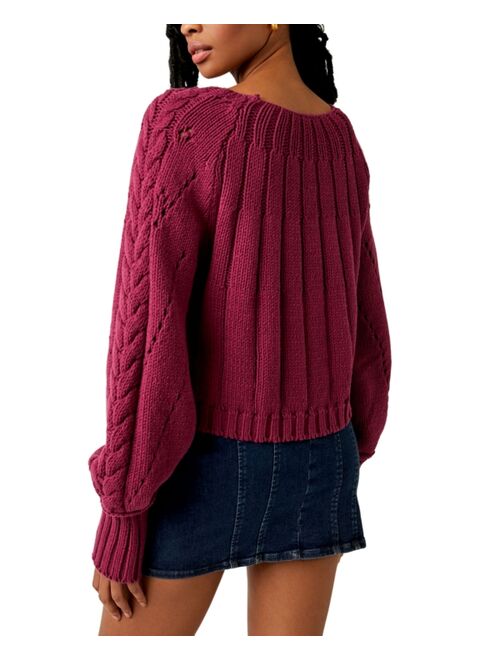 FREE PEOPLE Women's Sandre Cable-Knit Sweater