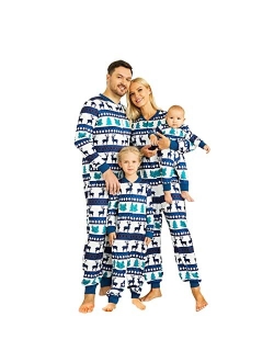 PopReal Christmas Pajamas for Family Onesies Plus Size and Dog, Matching PJs Hoodie Sleeper Snowflake Plush Cozy Warm